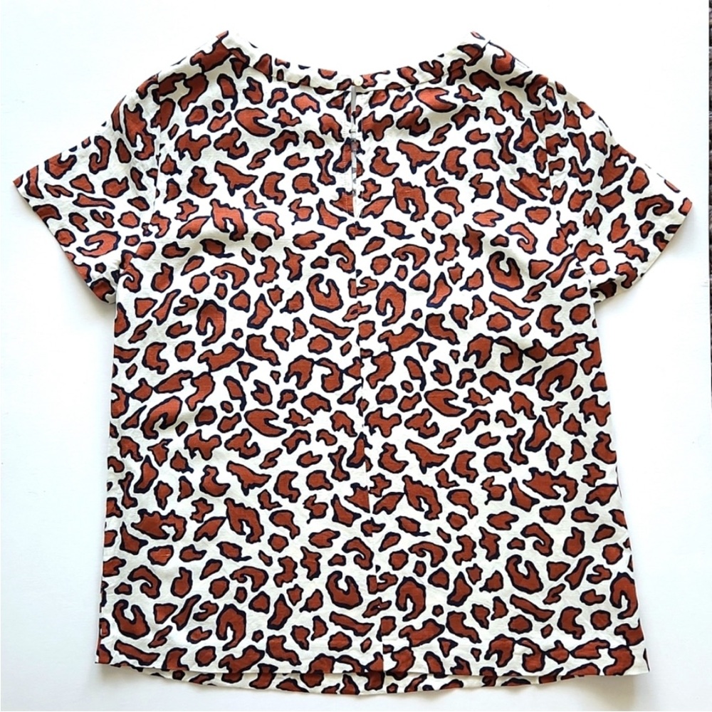 Linen Ann Taylor Animal Print Blouse